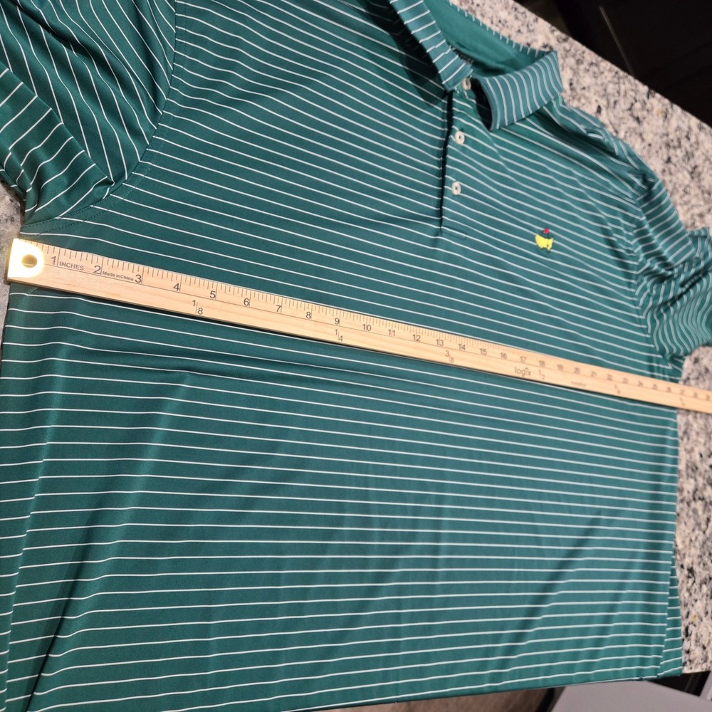 Masters Tech Golf Polo Mens 3XL Green Striped Tournament Logo Short Sleeve - Picture 5 of 10